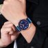 9280 Men Quartz Watch High end Waterproof Accurate Timing Business Watch Wrist Watch Rose gold shell blue
