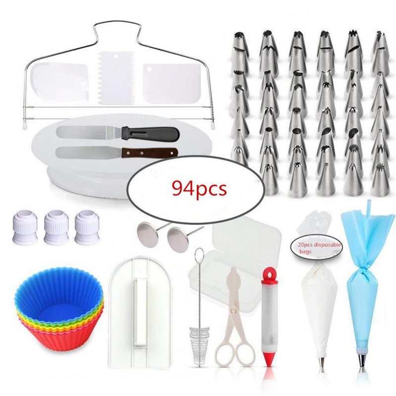 94Pcs/Set Cake Decorating Supplies Kit Baking Set DIY Professional Pastry Tools 94pcs