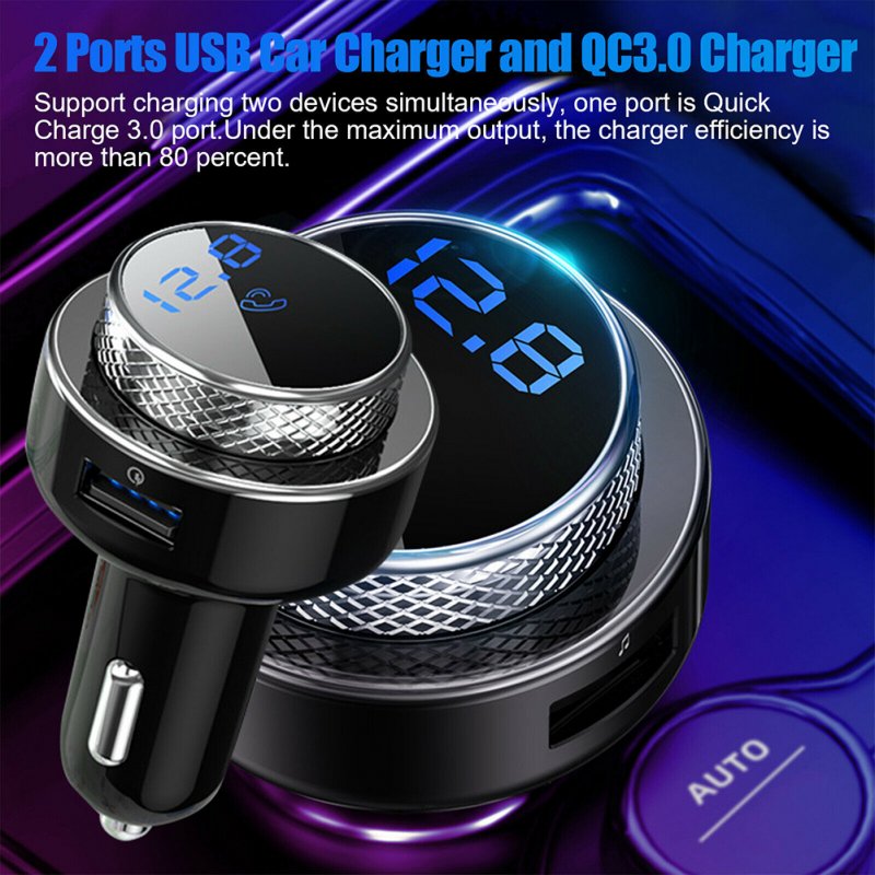 Car Bluetooth-compatible 5.0 Fm  Transmitter Lossless Usb Charger Mp3 Music Player Hands-free Multifunctional Car Accessories 