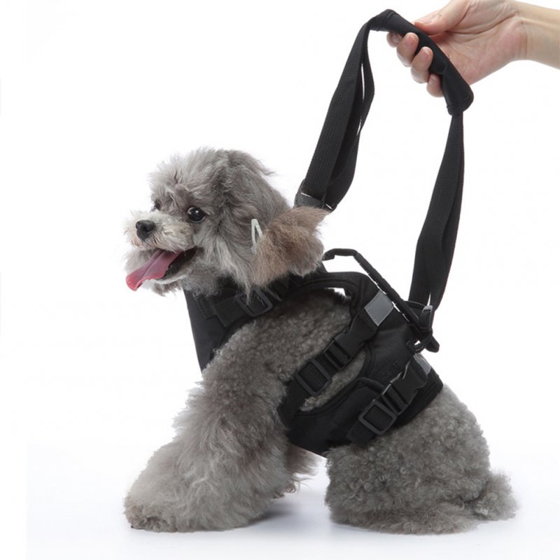 Dog Lift Harness Multi-functional Pet Chest Support Lifting Aid Dog Sling With Handle For Old Disabled Joint Injuries Dogs Walking STXB01 black S