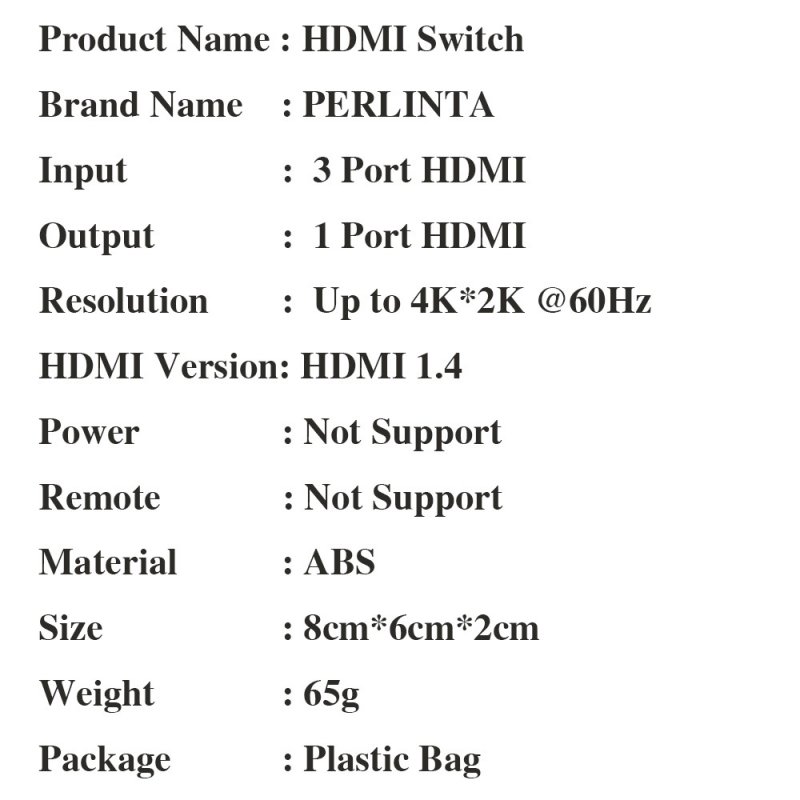 Ultra HD HDMI Switch 3 Port 4K*2K Switcher Splitter Box for DVD HDTV Xbox PS3 PS4 