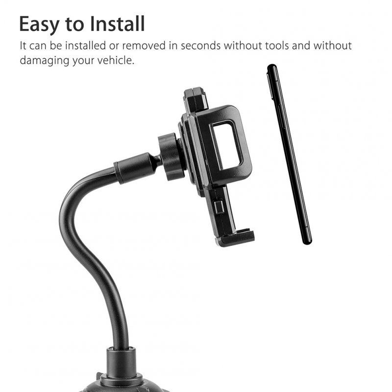 Cup Holder Phone Mount For Car Adjustable Stable Long Arm Cell Phone Holder Cradle Universal Navigation Rack 