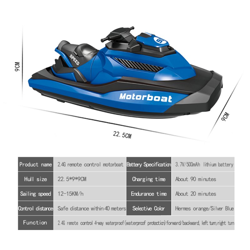 2.4G Remote Control Boat Motor Speed Boat High Speed Yacht Model Electric Toy Boat Water Summer Toy 