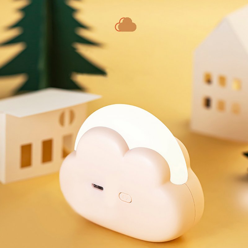 Kids Led Cute Cloud Shape Night Light With Lanyard 4 Lighting Modes Rechargeable 1200mah Battery Bedside Lamp 
