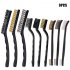 9Pcs Brushes Cleaning Set  Brass Wire Nylon Wire Stainless Steel Wire Bristle Brushes  Strong Handle Grip  For Cleaning Welding Slag  Rust And Dust Removal 9 pi