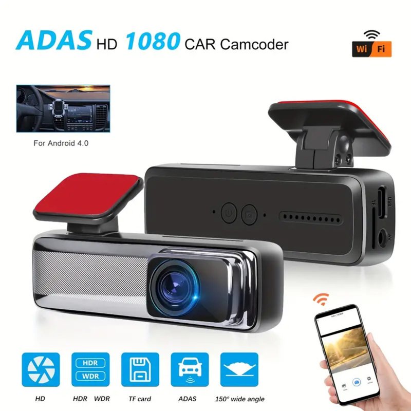 Dash Cam Wifi 1080P USB Car Camera Adas Assisted Driving Loop Recording 150° Wide Angle Driving Recorder