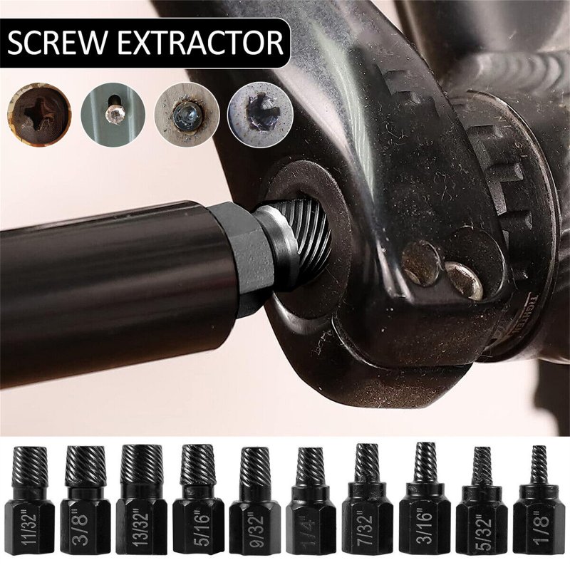 10Pcs Screw Extractor Alloy Steel Damaged Screw Remover Set For Broken Rounded Off Painted Over Rusted Tight Bolts 