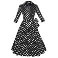 Leadingstar 3/4 Sleeve Swing Dress Red Size S