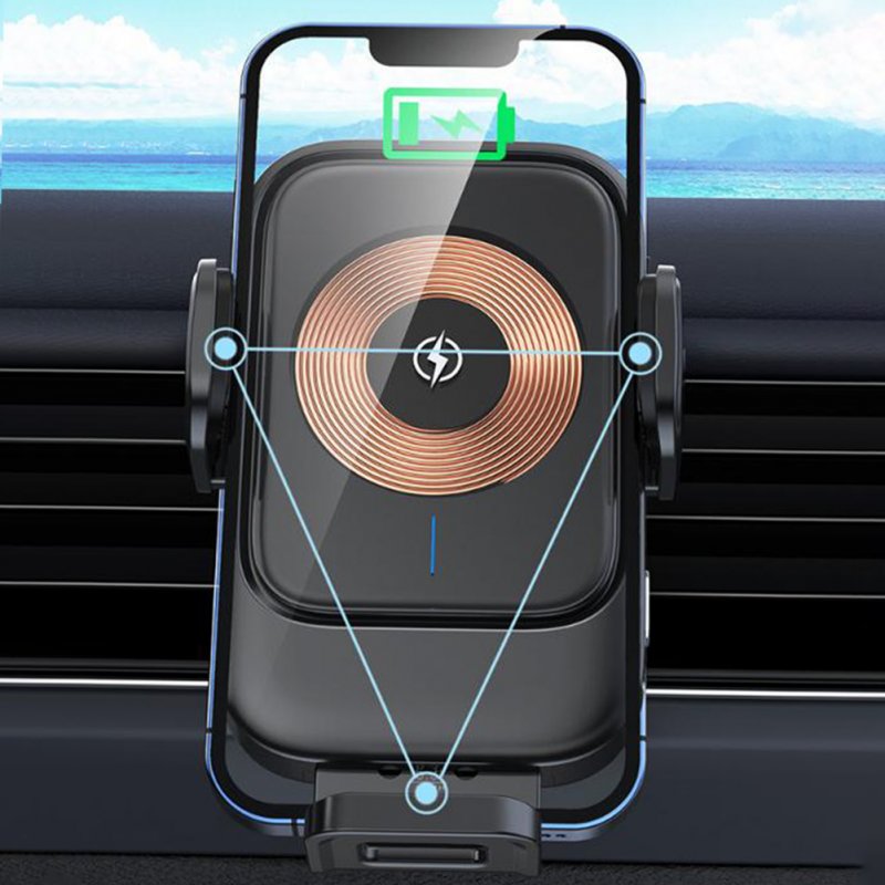 Car Phone Holder 15w Fast Charge Wireless Charger Smart Sensor Mobile Phone Gps Navigation Support Bracket 