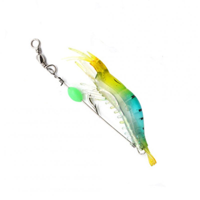 9cm Simulation Prawn Fishing lure Multicolor Luminous Tackle Bait Sea fishing Soft bait fishing tool 3#Blue crystal shrimp