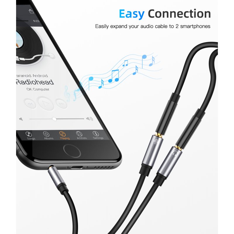 Audio Line Headphone Splitter 3.5mm AUX Male to 2 Female Jack 3.5mm Headphone Adapter Converter