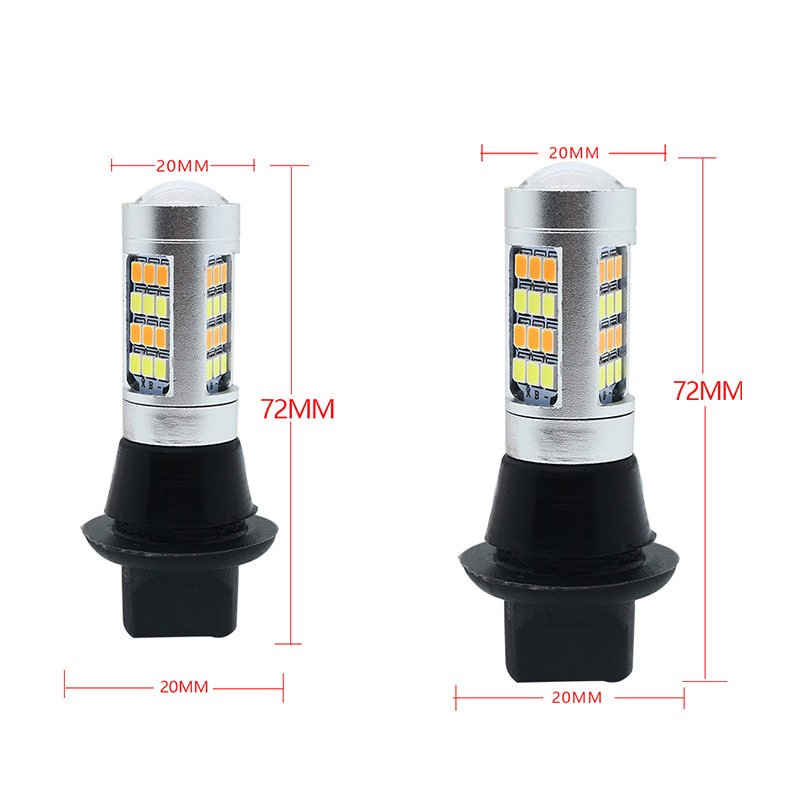 For Car Lighting 2pcs 1156 2835 High Power Dual Color Switchback LED Bulb  42LED Daytime Running Turn Signal Lamp 