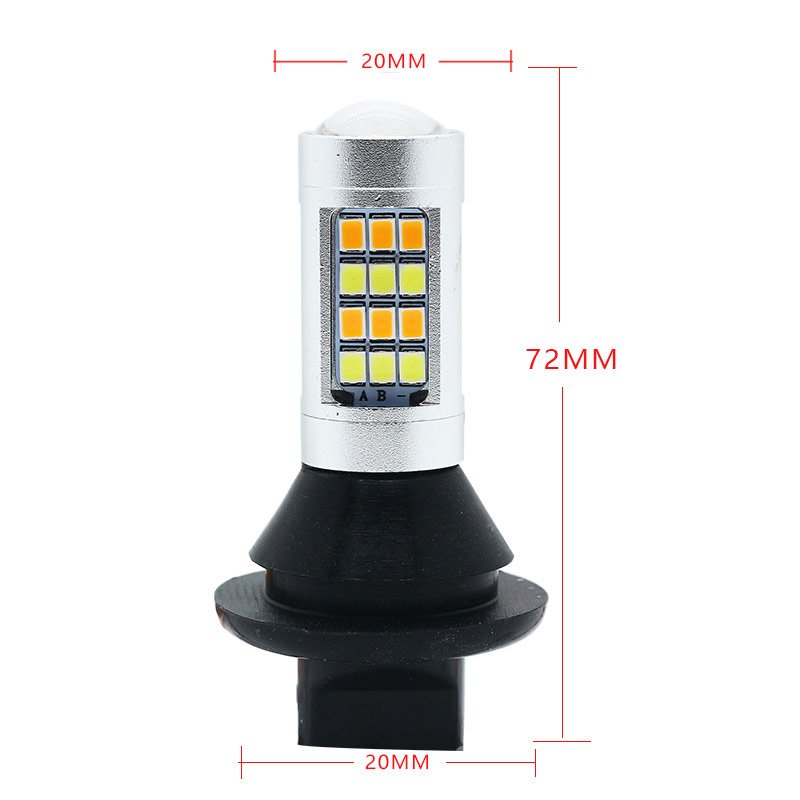 For Car Lighting 2pcs 1156 2835 High Power Dual Color Switchback LED Bulb  42LED Daytime Running Turn Signal Lamp 