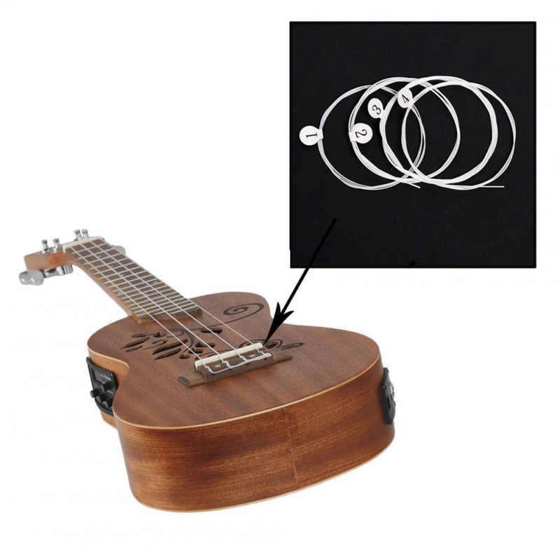 24inch Ukulele Sapele Wood Hollow Carved with LCD EQ Tuning Display Capo Strings Strap Musical Instrument for Ukulele Beginner 