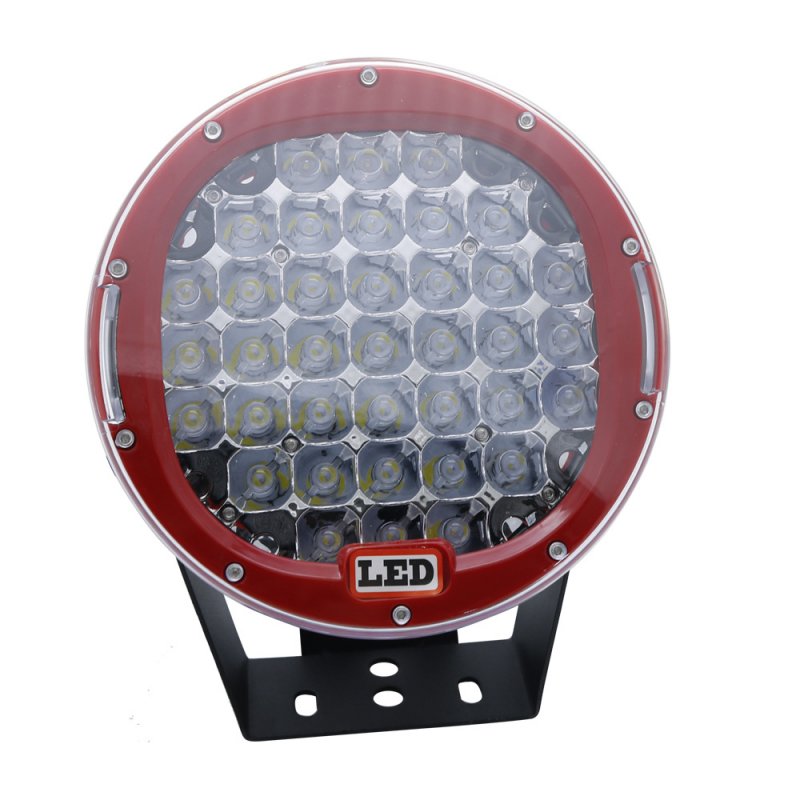 9inch 185w  LED  Driving  Light  Round  Spotlight  Bar  Offroad  4WD  Auto  Lamp Red cover/white light