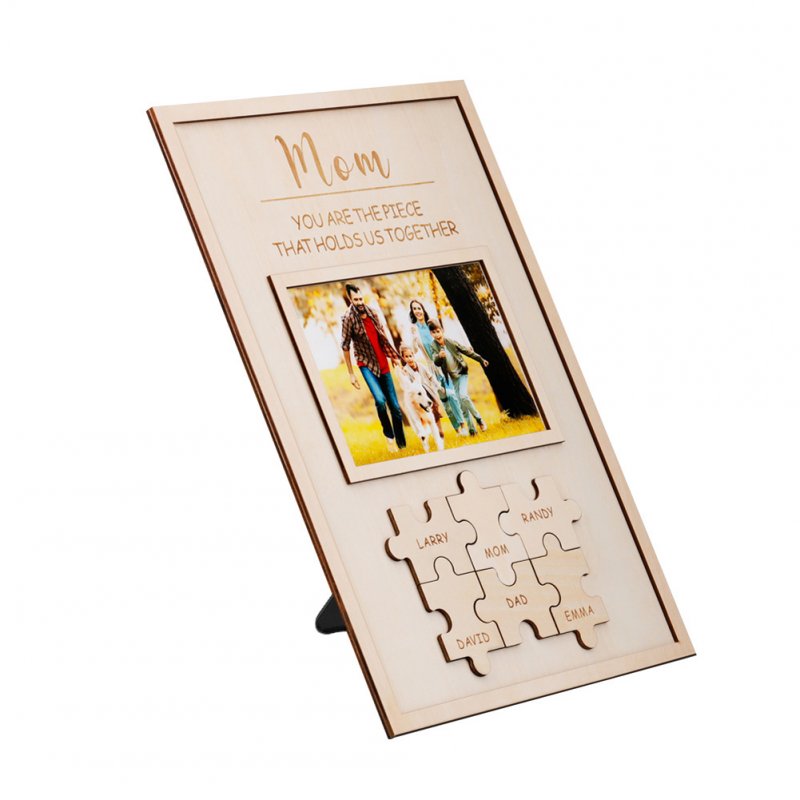 Wooden Puzzle Photo Frame Mom Writing Picture Design Personalized Diy Memorial Gifts Home Decoration 