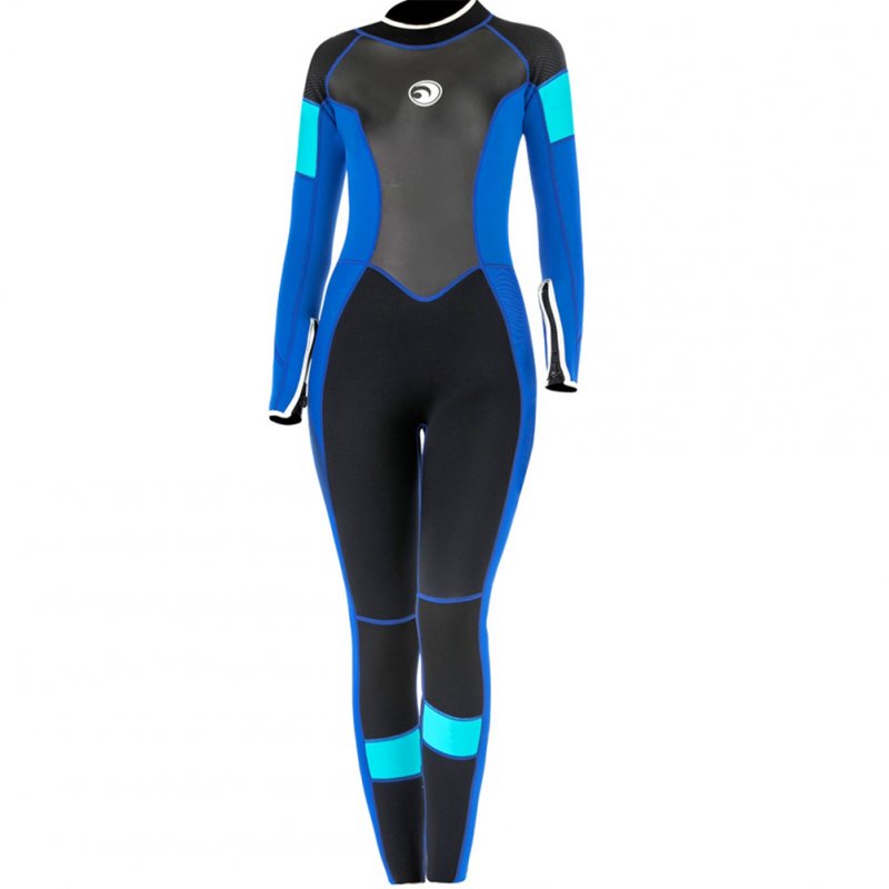 Women's 3MM Full Body Wetsuit Warm Neoprene Swimsuit Full Body Long Sleeves Sunsuit For Snorkeling Kayaking Orange Purple 138 XL