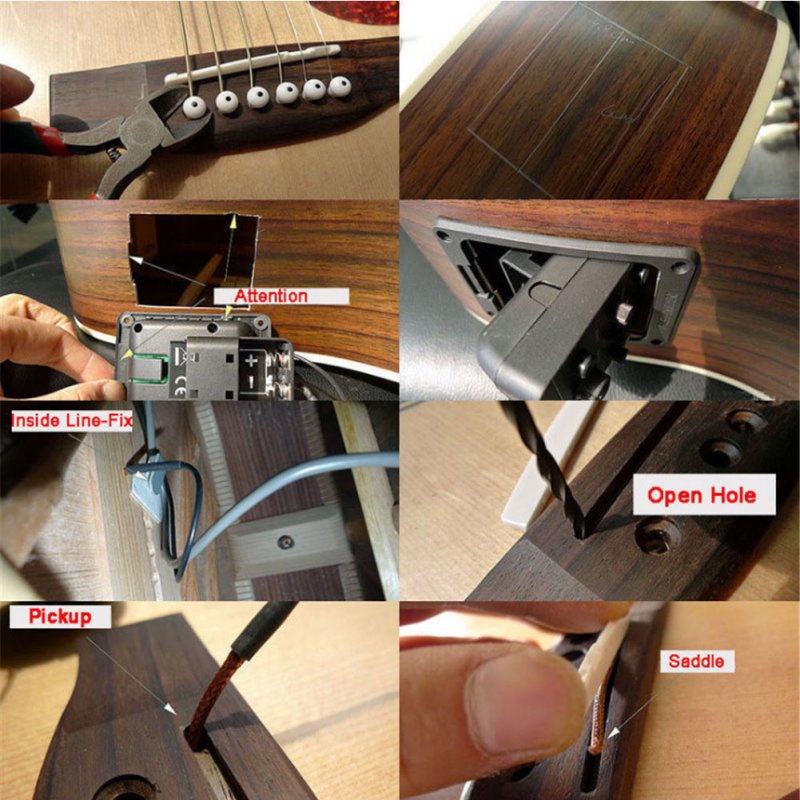 Mic Blend Dual Model Guitar Preamp EQ Tuner Piezo Pickup Beat Guitar Parts Accessories