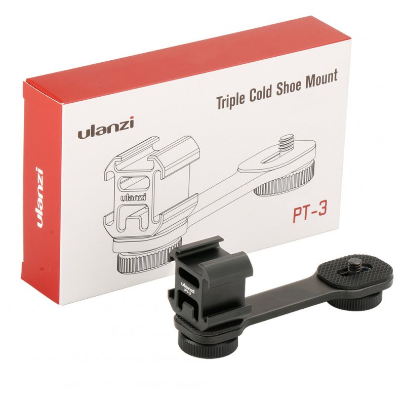 Ulanzi 3-heads Hot Shoe Mount Adapter Mobile Phone Stabilizer for Digital DSLR Camera 