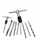 9pcs Hss M3-M6 Tap Drill Wrench Set with T-type Wrench