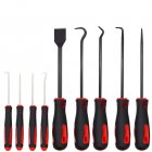 9pcs Oil Seal O-rings Removal Tool Screwdriver Automotive Electronic Precision Hooks Puller Auto Repair Tool red