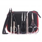 9pcs Repair Tool Kit With Ceramics Tweezers, Cotton Scissors, Brush, Screwdrivers, Winding Bar, Spout Pliers, Curved Tip Manganese, Storage Bag Repair Tool Accessories Blacksmith Tool Kit (Set of 9)