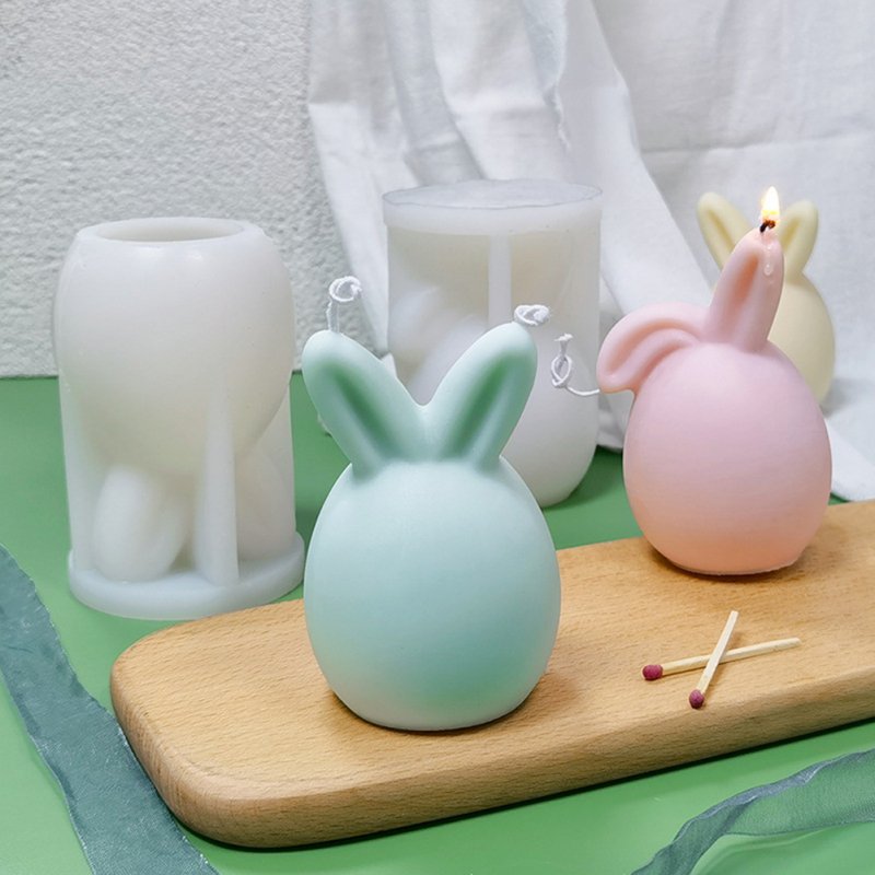 Diy Easter Bunny Silicone Candle Mold Reusable Moulds For Making Candles Gypsum Soap Resin Handicraft 