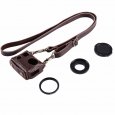 PULUZ Vintage Style Genuine Leather Bag Brown