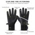A Pair Men Women Cycling Gloves Thickened Warm Touch screen Wind proof Gloves black L