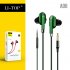 A06 Dual speaker Mobile Phone  Headset  Wired Headphones  Noise Cancelling Stereo In ear Earphone With Mic 3 5mm Jack Universal Earpods green