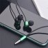 A08 In ear Wired Headset Hifi Bass Tuning Calling Music Headphone Wire controlled Microphone Gaming Earplugs green