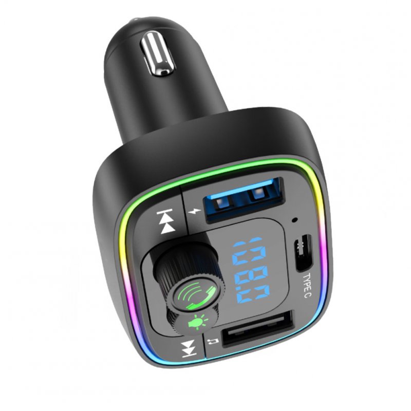 Car Fm Transmitter Bluetooth-compatible Hands-free Calling Lossless Music Player Dual Usb Charger Car Kit 