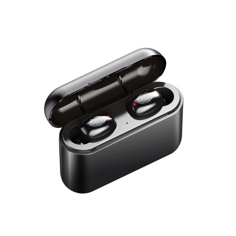 A1 TWS Wireless Sport Earphones Bluetooth 5.0 3D Stereo In-ear Earbuds Mini Headset with Charging Box Universal black