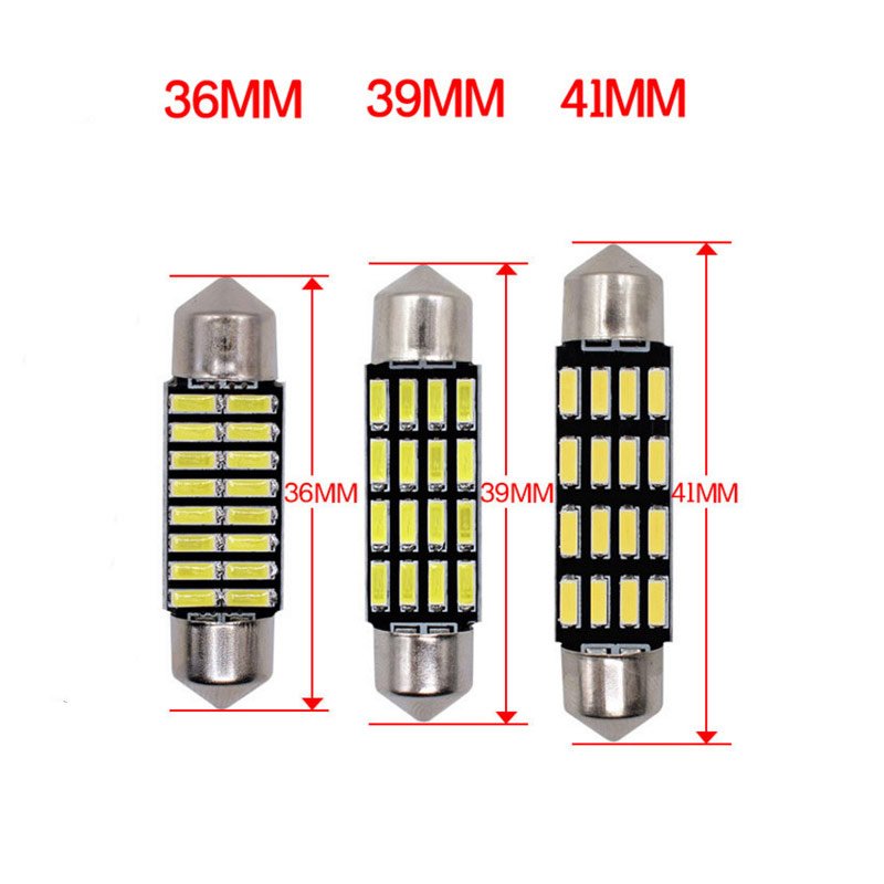 36/39/41mm LED Bulb Bright double - pointed reading lamp 5W Super Bright 4014 16SMD Interior Doom Lamp 