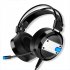 A10 Gaming Headset with Microphone Professional Wired Gaming Bass Over Ear Headphones with Mic 3 5mm white   blue light