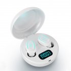 A10 Tws Wireless Earphone Bluetooth compatible Dual Ear Power Display Earbuds In ear Touch Sports Headset White