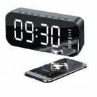 A18 Portable Wireless Speaker Clock Stereo Speaker With LED Screen FM Radio Dual Alarm Clock For Indoor Outdoor Travelling black