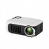 A2000 Mini Portable Digital Projector Home Use 720P High Definition Projector white UK Plug