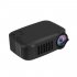 A2000 Mini Portable Digital Projector Home Use 720P High Definition Projector black EU Plug