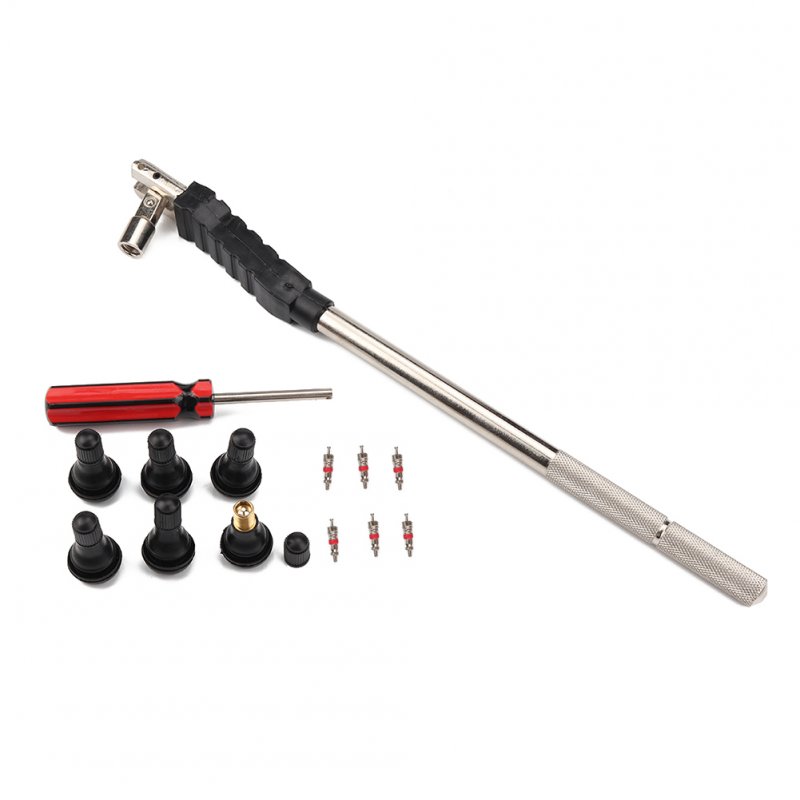 A2212 Valve Core Installation Tool Kit with Valve Cores TR412 Tire Nozzle Extractor Fit for All Vehicle Truck As shown