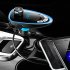 A27 Vehicle Bluetooth FM Transmitter LCD Display Wireless Radio Adapter Smart Music Player Car Kit with Hands Free Calling  blue