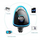 A27 Vehicle Bluetooth FM Transmitter LCD Display Wireless Radio Adapter Smart Music Player Car Kit with Hands Free Calling  blue