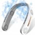 A306 Portable Neck Fan USB Rechargeable 6000mAh Battery Hanging Fan 3 Speeds Personal Cooling Fan Wearable 360  Cooler White