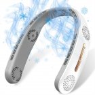 A306 Portable Neck Fan USB Rechargeable 6000mAh Battery Hanging Fan 3 Speeds Personal Cooling Fan Wearable 360°Cooler White
