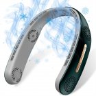 A306 Portable Neck Fan USB Rechargeable 6000mAh Battery Hanging Fan 3 Speeds Personal Cooling Fan Wearable 360°Cooler green