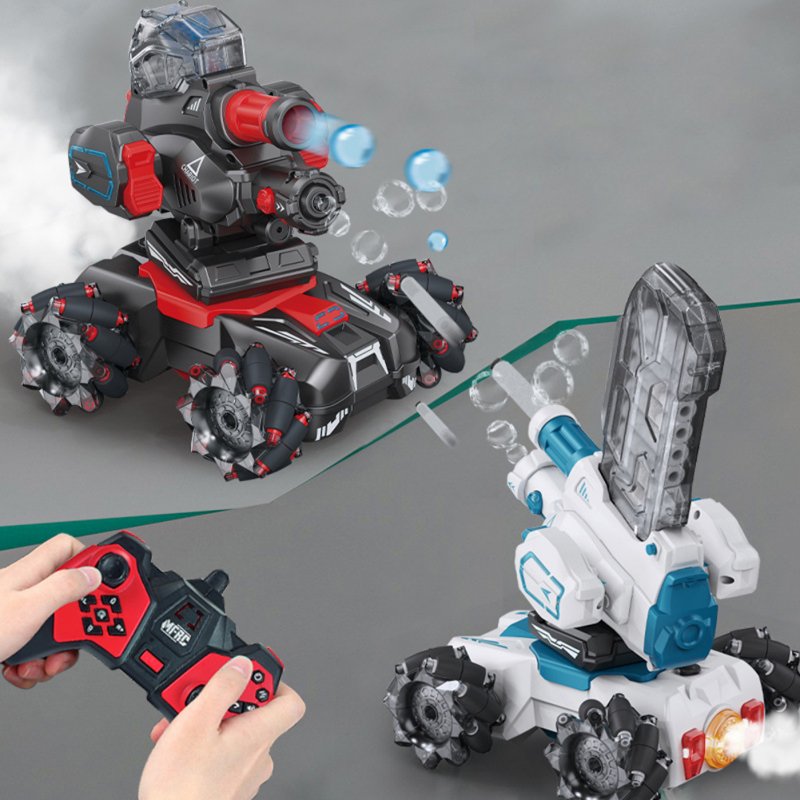 Remote Control Stunt Off-road Car Soft Water-bomb Blowing Bubbles Tank Spray Remote Control Car Toy for Boys Gifts 