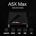 A5X MAX TV Box 4GB DDR3 SDRAM 32GB Flash RK3318 Quad Core for Android 9 0 4K HD H 265 2 4G WiFi Media Player  British regulations