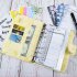 A6 Budget Financial Planner Notebook Loose Leaf Paper Binder Cover Journal Money Envelopes Organizer For Wallet Cash Saving grey