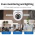A6 E27 Bulb Surveillance Camera Night Vision Home Remote Panoramic Smart Hd 4x Digital Zoom Video Indoor Security Monitor White