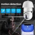 A6 E27 Bulb Surveillance Camera Night Vision Home Remote Panoramic Smart Hd 4x Digital Zoom Video Indoor Security Monitor White
